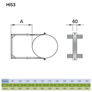 Muurbeugel verstelbaar 80-200 mm Ø150 mm – Dubbelwandig rookkanaal