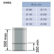 Paspijp 35-50 cm Ø80 mm – Dubbelwandig rookkanaal