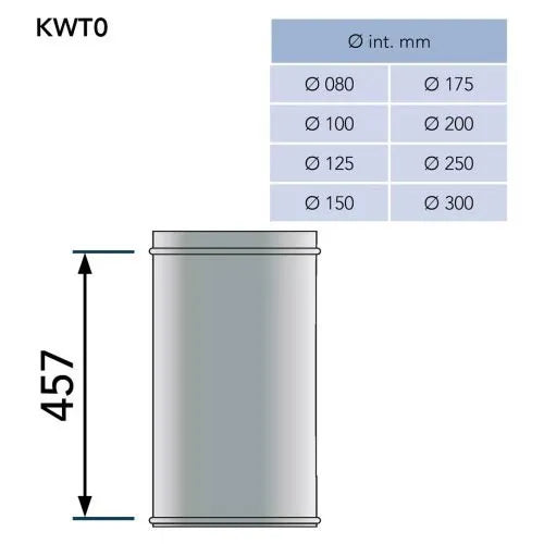 Pijp 50 cm Ø80 mm – Dubbelwandig rookkanaal zwart