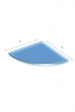 Vloerplaat kwart rond 80 x 80 cm 6 mm helder glas