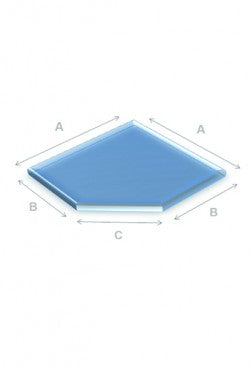 Vloerplaat schuine kant 90 x 90 cm 6 mm helder glas