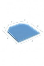 Vloerplaat zeskant 90 x 90 cm 6 mm helder glas