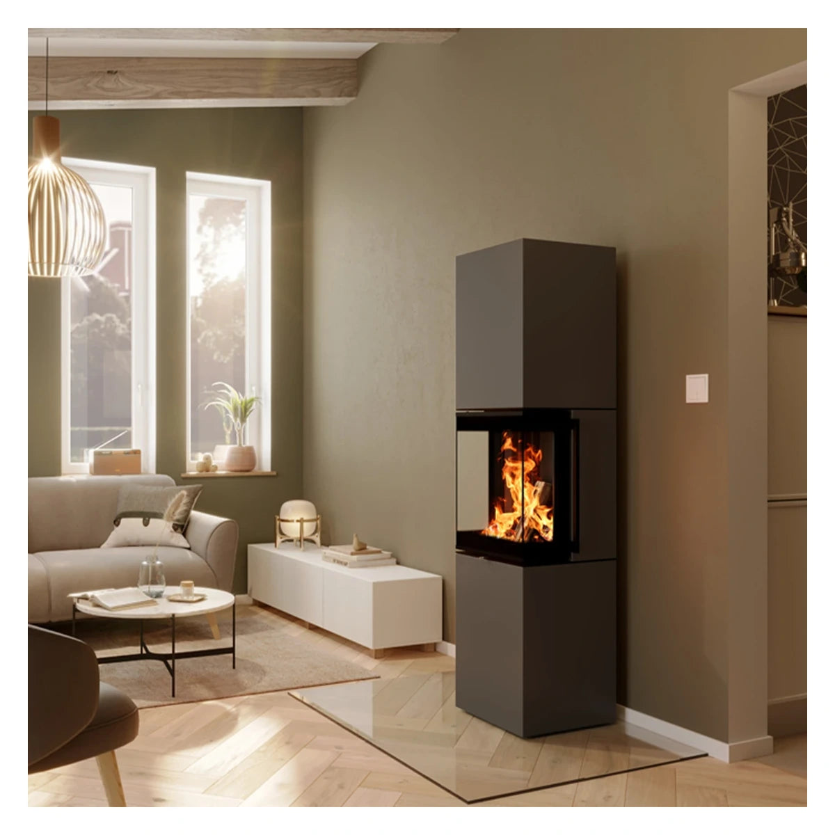 Spartherm Trico L houtkachel vooraanzicht