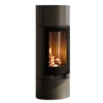Houtkachel timber glazen deur