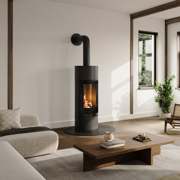 Houtkachel timber glazen deur - Afbeelding 2