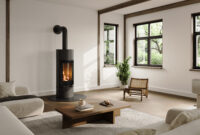 Houtkachel timber glazen deur - Afbeelding 2