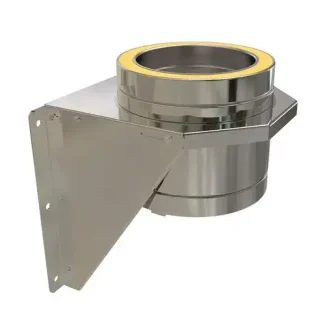 Muurondersteuning Ø125 mm – Dubbelwandig rookkanaal