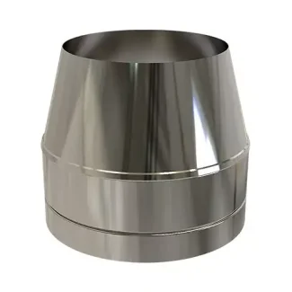Conisch eindstuk Ø125 mm – Dubbelwandig rookkanaal
