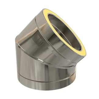 Bocht 45° Ø150 mm – Dubbelwandig rookkanaal