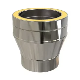 Onderaansluitstuk EW naar Ø100 mm – Dubbelwandig rookkanaal