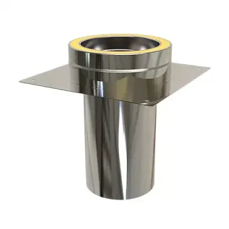 Schouwplaat + aansluiting Ø80 mm – Dubbelwandig rookkanaal