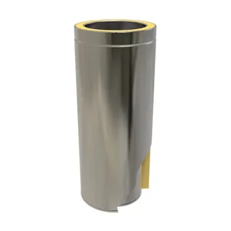 Pijp 50 cm met nisbus Ø80 mm – Dubbelwandig rookkanaal