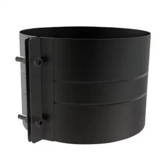 Brede klemband Ø150 mm – Dubbelwandig rookkanaal zwart