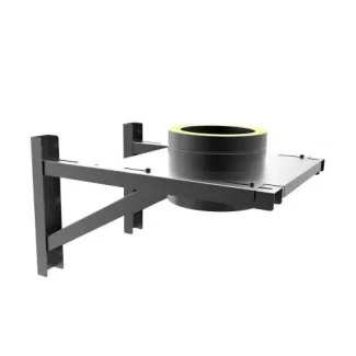 Wandconsole 8–23 cm Ø150 mm – Dubbelwandig rookkanaal zwart