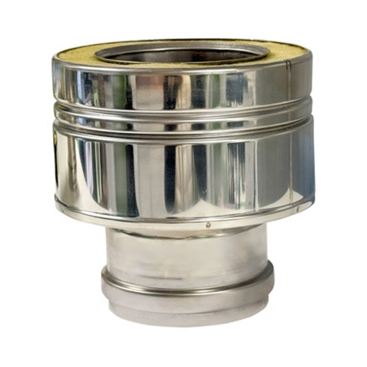 Onderaansluitstuk vlak vrouwelijk inclusief siliconenring Ø100 mm – Dubbelwandig rookkanaal