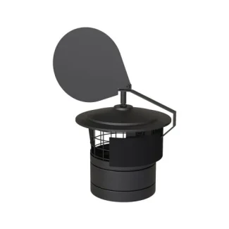 Draaikap Ø125 mm – Dubbelwandig rookkanaal zwart