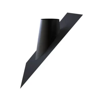 Dakplaat loodvervanger zwart 45–60° Ø125 mm – Dubbelwandig rookkanaal zwart