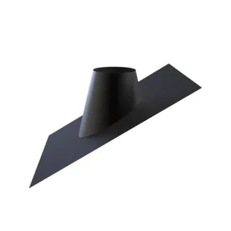 Dakplaat loodvervanger zwart 20–45° Ø125 mm – Dubbelwandig rookkanaal zwart