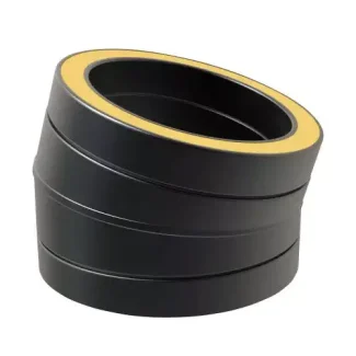 Bocht 15° Ø125 mm – Dubbelwandig rookkanaal zwart