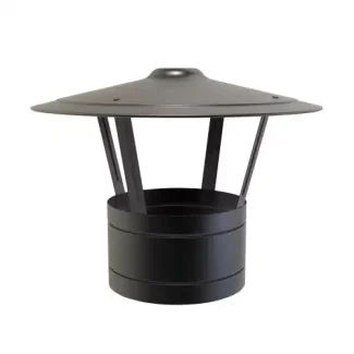 Regenkap Ø125 mm – Dubbelwandig rookkanaal zwart