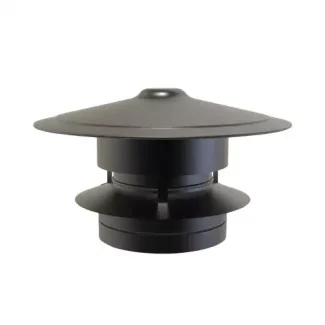 Trekkap antivalwind Ø125 mm – Dubbelwandig rookkanaal zwart