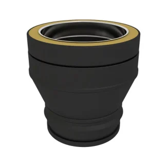 Koppelstuk Ø100 mm – Dubbelwandig rookkanaal zwart