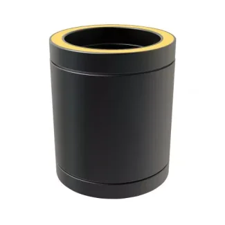 Pijp 25 cm Ø80 mm – Dubbelwandig rookkanaal zwart