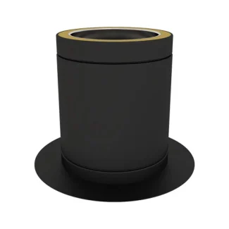 Vloerondersteuning met drain Ø80 mm – Dubbelwandig rookkanaal zwart