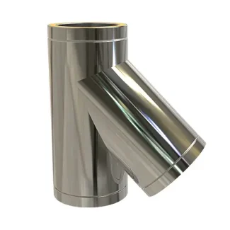 T-stuk 45° Ø125 mm – Dubbelwandig rookkanaal