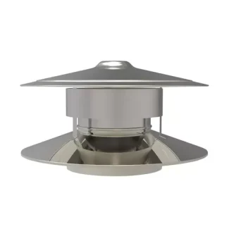 Trekkap antivalwind Ø125 mm – Dubbelwandig rookkanaal