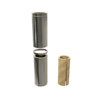 Paspijp 80-130 cm Ø125 mm – Dubbelwandig rookkanaal