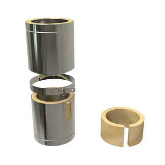 Paspijp 25 tot 35 cm Ø125 mm – Dubbelwandig rookkanaal