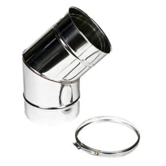 Bocht Ø125 mm – 45° – Enkelwandig RVS