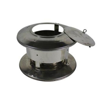 Trekkap Ø125 mm met veegluik – Enkelwandig RVS