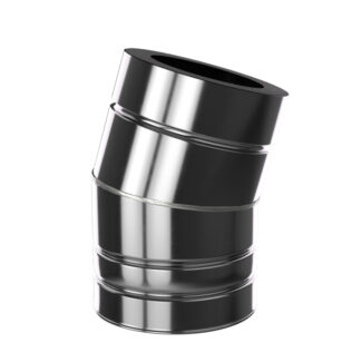 Bocht 15° Ø125 mm – Isoduct dubbelwandig rookkanaal