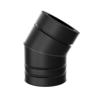 Bocht 30° Ø150 mm – Isoduct dubbelwandig rookkanaal zwart