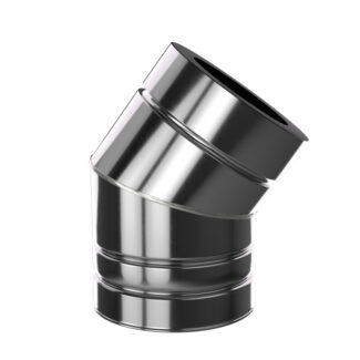 Bocht 35° Ø125 mm – Isoduct dubbelwandig rookkanaal