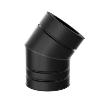 Bocht 35° Ø200 mm – Isoduct dubbelwandig rookkanaal zwart