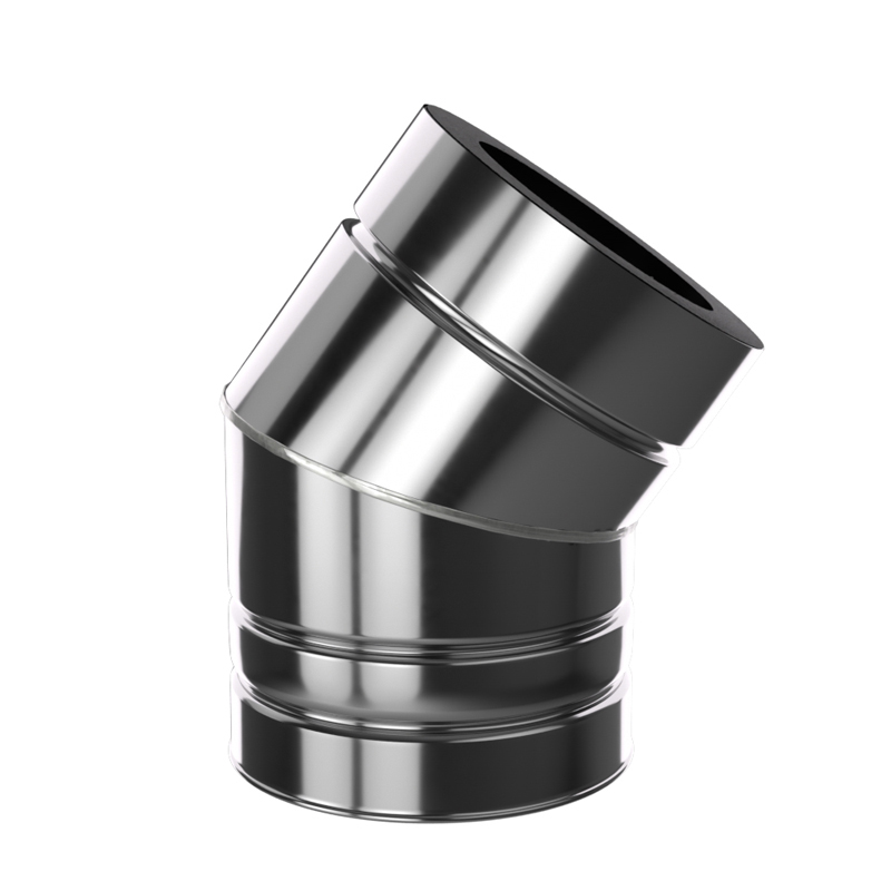 Bocht 35° Ø125 mm – Isoduct dubbelwandig rookkanaal - Afbeelding 2
