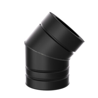 Bocht 40° Ø200 mm – Isoduct dubbelwandig rookkanaal zwart