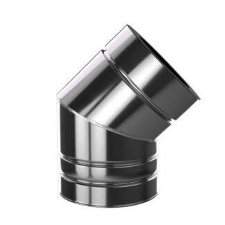 Bocht 45° Ø125 mm – Isoduct dubbelwandig rookkanaal
