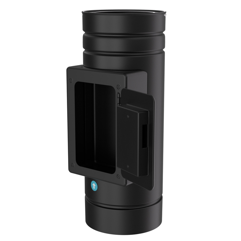 Reinigingsstuk 500 mm Ø125 mm – Isoduct dubbelwandig rookkanaal zwart - Afbeelding 2