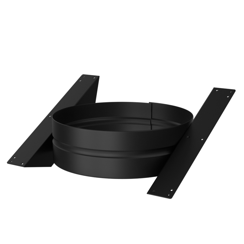 Dakondersteuning Ø125 mm – Isoduct dubbelwandig rookkanaal zwart