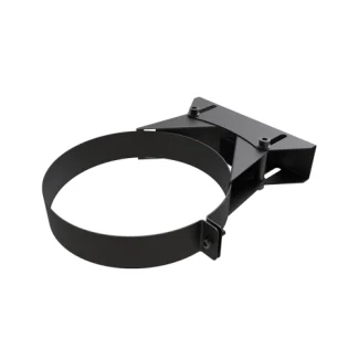 Muurbeugel Premium 50–90 mm Ø100 mm – Dubbelwandig rookkanaal zwart