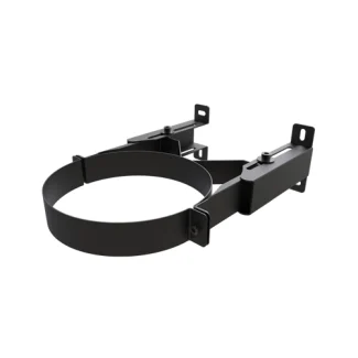 Muurbeugel Premium 90–190 mm Ø125 mm – Dubbelwandig rookkanaal zwart