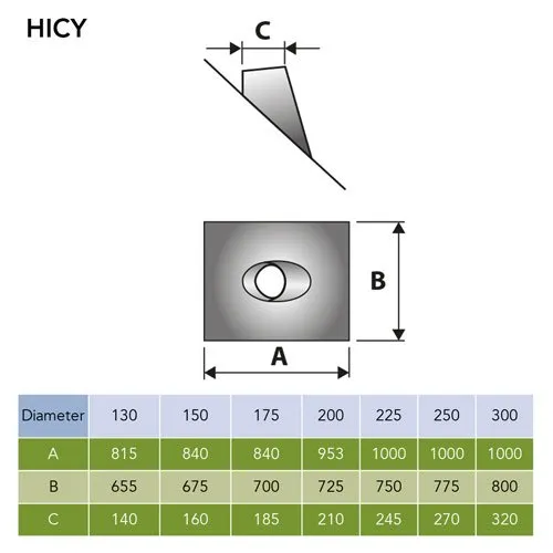 Dakplaat loodvervanger zwart 45-60° Ø100 mm – Dubbelwandig rookkanaal - Afbeelding 2