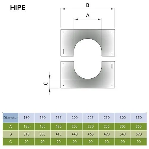 Centreerplaat 0-30° Ø100 mm – Dubbelwandig rookkanaal - Afbeelding 2