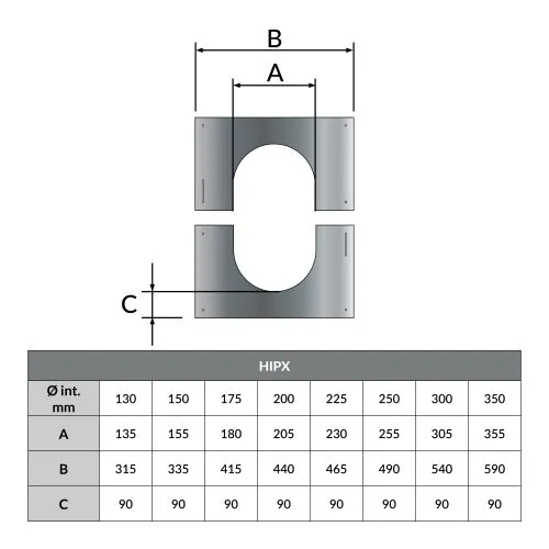 Centreerplaat 45-60° Ø150 mm – Dubbelwandig rookkanaal - Afbeelding 2