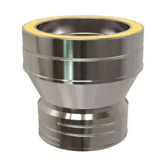 Koppelstuk flex onder naar Ø80 mm EP – Dubbelwandig rookkanaal