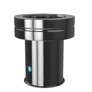 Aansluitstuk met nisbus Ø125 mm – Isoduct dubbelwandig rookkanaal